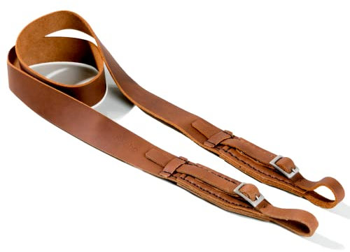 hecho. Kameragurt (Dark Wood) - Handgefertigter Kamera Gurt | Echtes Leder | Fair-Trade (Kamera Tragegurt für DSLR, DSLM und Vintage Kamera von Sony, Canon, Pentax, Nikon, Olympus, Leica, Fujifilm)