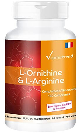 L-Ornithine & L-Arginine - 180 comprimés - végétalien - fort dosage | Vitamintrend®