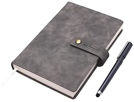 A5 408 Seiten Verdicktes Tagebuch Agenda Notizbuch Bürotagebuch Agenda Tagebuch Business Arbeitstagebuch Besprechungsbuch Klassisches Tagebuch Tagebuch Schulmaterial mit Stift (Grau)