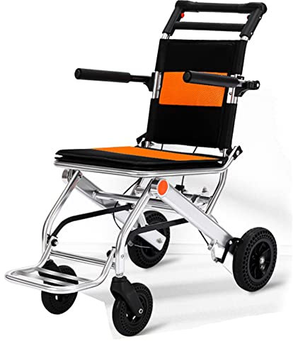 YYHJ Rollstuhl Faltbar Leicht,Transitrollstuhl Aluminium,Ultraleicht Faltrollstuhl,Bremse an den Griffen,Fußstütze,Armlehnen,Sitzfläche 40 cm,für ältere Menschen mit Behinderungen,Schwangere