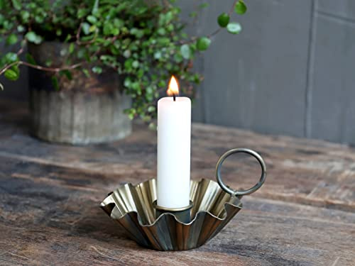 Kerzenhalter Kerzenständer Kammerleuchter für Stabkerzen antik Messing Landhaus Shabby Nostalgie Chic Antique