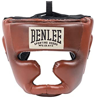 Benlee Leather Head Protection Premium HEADGUARD S/M Brown/Black/Beige, 199043