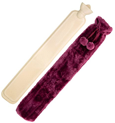 Tanness 2L Purple Long Hot Water Bottle | Anti-Leakage, Heat Therapy, Pain Relief