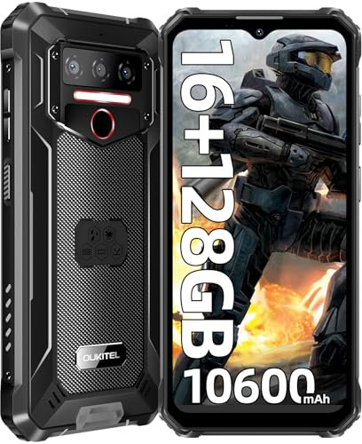 OUKITEL WP23 PRO Movil Resistente 2023, 16GB+128GB (TF 1TB), Batería 10600mAh Android 13 Smartphone, 6.52 Pantalla Móvil Irrompible, 13MP Cámara, 4G Dual SIM Teléfono Todoterreno OTG/GPS/NFC/IP68/69K