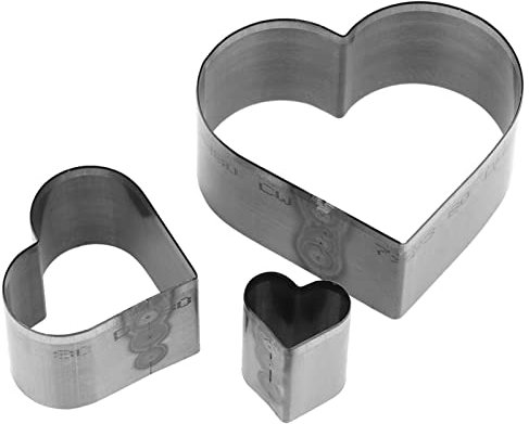 Dekaim Ausstecher Set,3 teiliges DIY Lederhandwerk Hohlstanzer, Messerform,Stanzschablone,Stanzwerkzeug für DIY Lederhandwerk(Herz)