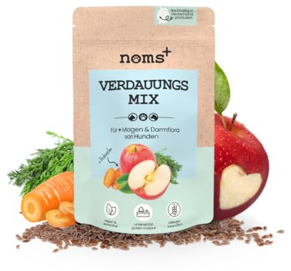noms+ Sensitive vegane Probiotika für Hunde bei Sodbrennen, Kotfressen, Darmflora aufbauen, Förderung der Darmregulierung & Verdauung, Zoo.de Award