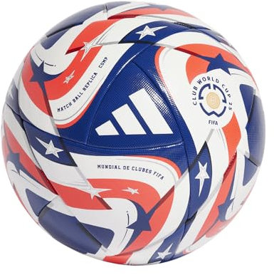 adidas Ballon de compétition de la Coupe du monde des clubs de la FIFA – Construction sans couture thermocollée, certifié FIFA Qualité Pro, design audacieux inspiré des drapeaux et des étoiles (blanc