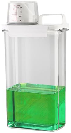 Holdes Liquid Laundry Detergent Dispenser - Laundry Detergent Dispenser Set,Moisture Proof Laundry Detergent Bottle With Measuring Cup For Laundry Room Decor, Organizing Rice, Cereals, Beans