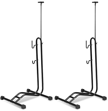 Herrselsam Lot de 2 supports de vélo 3 en 1 - Fixation horizontale et verticale - Largeur des pneus jusqu'à 27,5 environ 6,5 cm de largeur - Hauteur réglable - Antidérapant