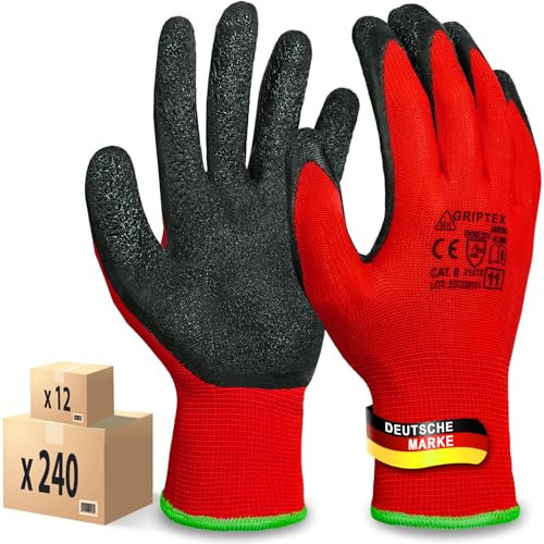 MK-Glove Abriebfest Arbeitshandschuhe Herren (72 Paar) - Gartenhandschuhe und Montagehandschuhe mit Latexbeschichtung - Werkstatt Schutzhandschuhe Mechaniker Handschuhe - Größe 10-XL
