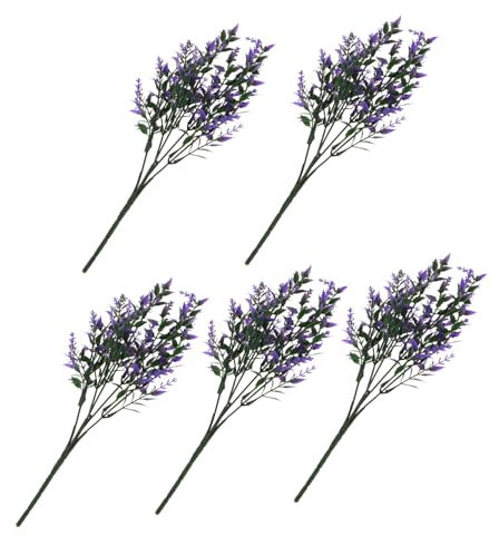 Warmhm 15St Lavendelblütenzweig gefälschter Hochzeitslavendel Künstliche Lavendelpflanze blumenarrangement künstlicher Lavendel Festival-Kunstblumen Strauß grünes Gras pp Violett