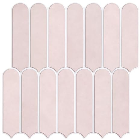 COMSTICKC 3D Klebefliesen Küche,10 Stück, 30 x 30 cm | Matt Rosa PVC 3D Wandfliesen Küchenfliesen Selbstklebend,Küchenrückwand Selbstklebend für Küche und Bad