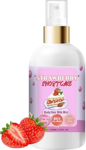 Vanilla Cream Puff Body and Hair Milk Mist Perfume Spray with Strawberry Cake Scent