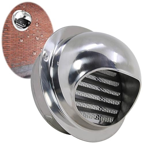 SWEPER Lüftungsgitter Wetterschutzgitter 304 Edelstahl Rund Abluftgitter Außengitter Lamellen Für Küchen Und Bäder Kamin Belüftung 40 60 70 80 90 100 120 125 150 300 Mm(16cm (160 mm))