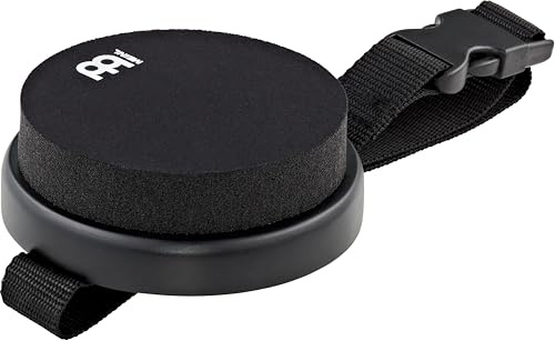 Meinl Cymbals Knee Marshmallow Pad – 4 Zoll Schlagzeug Trommel Übungspad – mit Verstellbarem Bein Gurt – Drum Zubehör, Schwarz (MKMP4BK)