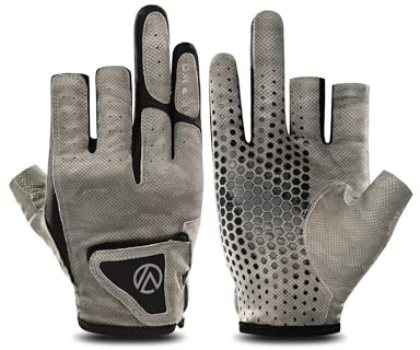 INPAKO Fishing Gloves 3 Fingerless, Abrasion Resistant, Anti-Slip, Lightweight Breathable for Men Women, Ideal for Lure Ice Fishing,Hunting