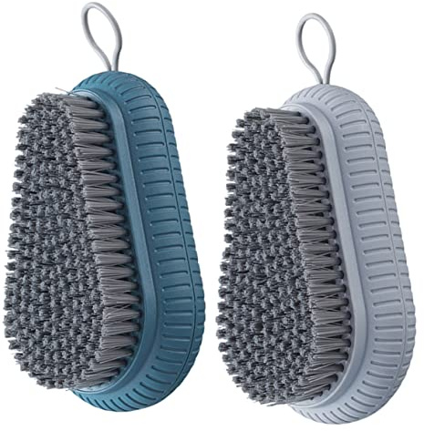 HAPINARY Brosse à Ongles Réutilisable et Portable 2 Pièces Taille Standard Poils Souples pour Nettoyage des Mains et Ongles Usage Quotidien Salle de Bain Bleu Foncé et Gris