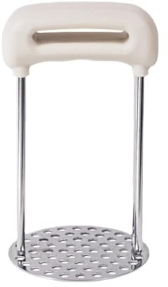 KESOTO Schiacciapatate Passapatate Manuale Pestello per Alimenti Utensile Da Cucina con Design Ergonomico E Presa Sicura Adatto per Cuochi Casalinghi E, Bianco