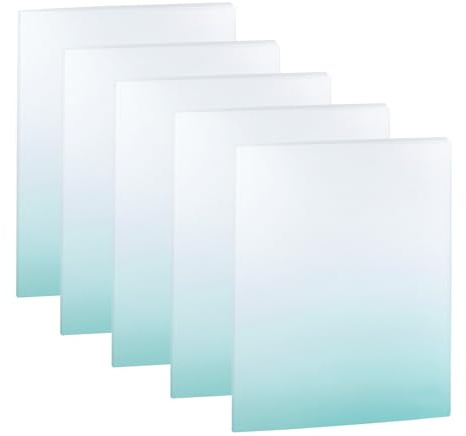 Idena 90384 - Carpeta para documentos A4, 5 piezas con 20 bolsillos transparentes cada una, carpeta de presentación de plástico en blanco-petrol, carpeta para certificados, documentos, etc.