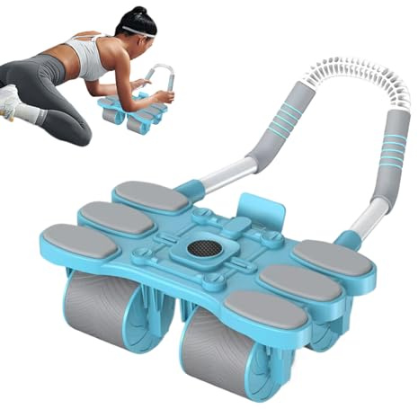 Bauchtrainer | Bauchroller mit 4 Rollen und automatischem Rückprall | Trainingsgerät mit rutschfestem Griff | für Training zu Hause Fitnessstudio Reisen