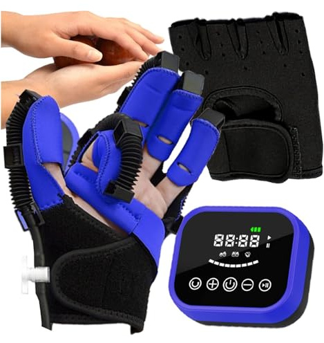 Reha-Handschuh mit Luftdrucktechnologie für Schlaganfall-Rehabilitation | Anpassbares Handtherapiegerät bei Hemiplegie & Fingersteife | Tragbarer Handtrainer