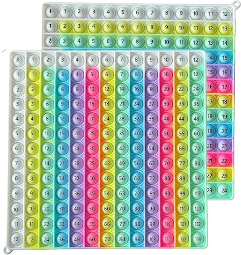 Pop Poppet Multiplikationstabelle 12x12 Math Multiplikation Fidget Spielzeug 1x1 Lernen Spiel Multiplikationsbrett Popper Multiplikationstabelle Lindert Stress und Angst 12x12&12+12 Spielzeug