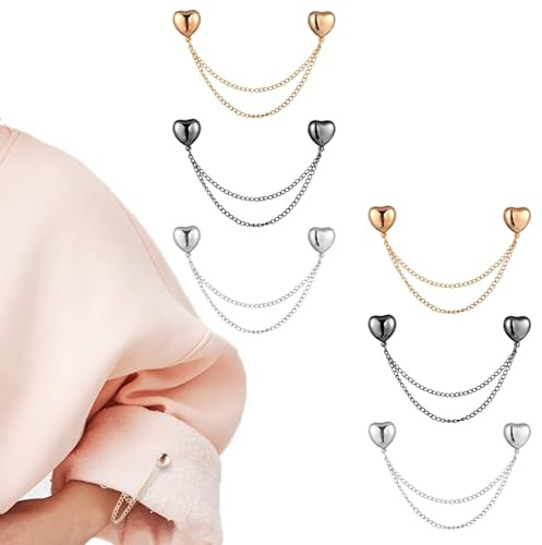 Magnéticas para Ropa,6 PCS Clips de Fijación para Perneras de Pantalones Ropa con Cadena Multiusos Fuertes Clips de Botón para Cárdigan Pantalones largos