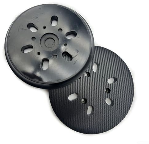 Drivstraw Almohadilla de respaldo para lijadora orbital de 6 agujeros de 150 mm, almohadilla abrasiva de goma dura con gancho de alta densidad y flexibilidad de baja vibración para lijado de uso