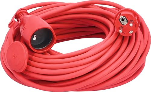 as - Schwabe Prolunga 50 m H05VV-F 3G1,5 IP20, spina angolata, presa 2P+T, rosso