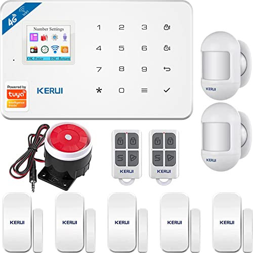 KERUI W18 Only 2.4G WIFI+GSM Wireless Smart Burglar Security Alarm System DIY Kit for Home Apartment Business,Remote APP Control,Auto Dial External Siren,Not Compatible Google & Alexa