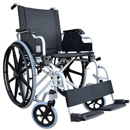 Polironeshop DELO Carrozzina Pieghevole ad Autospinta in Acciaio - Sedia a Rotelle Robusta e Compatta