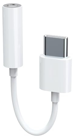 WE Adaptateur USB-C Male vers Jack 3.5mm pour Smartphone Android Samsung S20 Ultra Note 10 Plus S10 S9 A70, Huawei, Honor, Xiaomi - Blanc