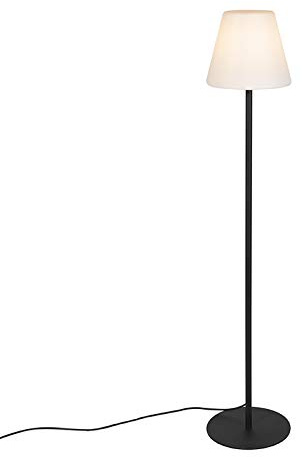 Qazqa Modern außen Stehleuchte, Stehlampe für den Garten - Virginia Fl - Schwarz, max. 23W, Geeignet für LED, 150cm, IP44