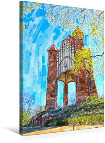 Premium Textil-Leinwand 50 x 75 cm Hoch-Format Neogotischer Bismarckturm in Rathenow | Wandbild, HD-Bild auf Keilrahmen, Fertigbild auf hochwertigem Vlies, Leinwanddruck von Anja Frost