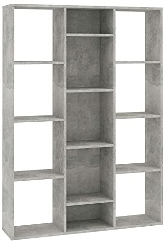 vidaXL Divisor Espacio/Estantería Contrachapada Decoración Interior Casa Diseño Elegante Clásica Duradera Robusta Color Gris Hormigón 100x24x140cm
