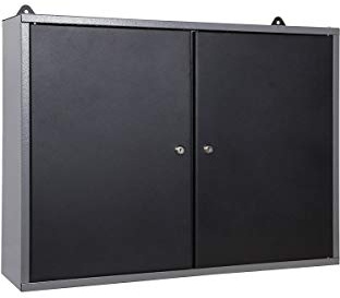 METALLMOBELL - Metallväggskåp, 80 x 60 x 20 cm, med hyllor, verktygspanel och lås, multifunktionell | Förvaringsskåp, Möbler, Förvaringsskåp, Kontorsskåp, Skåp Verktyg -MB02