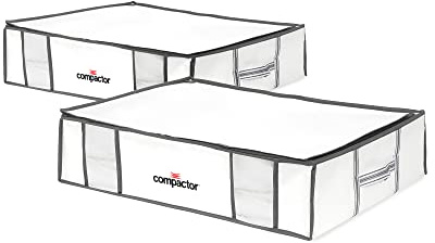 Compactor set med 2 Life vakuumförvaringsskydd, vit, L, 50 x 65 x höjd 15,5 cm, RAN7402