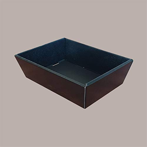 LUCGEL Srl - 10 cestas de papel con bandeja cónica grande de cartón y piel negra (290 x 210 x 90 mm)