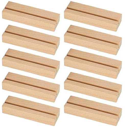 Greyoe Place Card Holders, Table Number Holders Wooden, 10 Pcs Place Card Holder Simple Wooden Card Holder for Wedding Table Name Number, Pictures, Memos, Notes, Photos