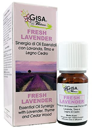 Gisa Wellness - Fresh Lavander - Sinergia Rilassante - Con Oli Essenziali 100% Puri e Naturali di Lavanda - 10ml - Diffusione per Aromaterapia - Made in Italy