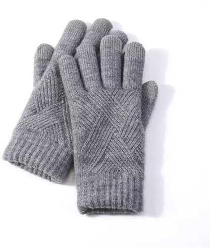 ATMACA Guanti Uomini Donna Inverna Inverno Doppio Strapo Caldo Colda Colla Fultto Mintuto Maschio Screen Screen Sched Velvet Cicling-Dark Gray,One Size