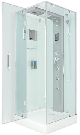 AcquaVapore Dampfdusche Duschtempel Sauna Dusche Duschkabine D38-20L2-EC 100x100 cm mit 2K Scheiben Versiegelung