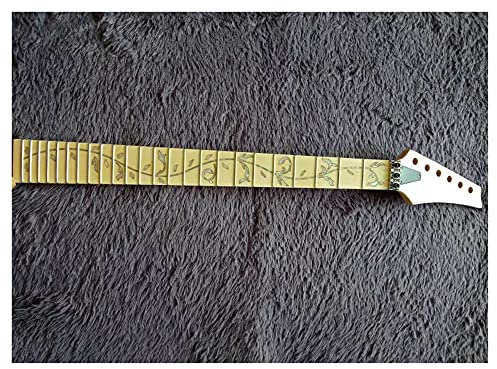 CAZARU E-Gitarrenhals 24 Bünde Ahornteile Ersatz für Gitarrenhals für Ersatzteile von Musikinstrumenten