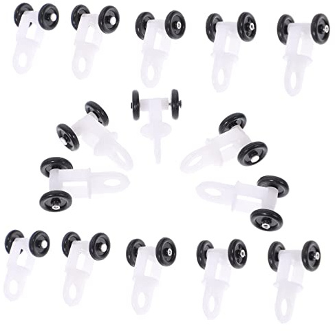 Angoily 100pièces Poulies pour Rideaux Rail Coulissant Métal Et Résine pour Rails Droits Et Incurvés roulettes De Glissement Silencieuses Et Résistantes pour Fenêtres Portes Et Cloisons