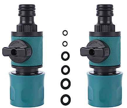 VReder Quick Release in Line Hose Shut Off Valve, Male and Female Connector Valve Extender Garden Hose Quick Connector Set for Join Garden Hose Pipe Tube and tap, Hose Reel 2Pcs