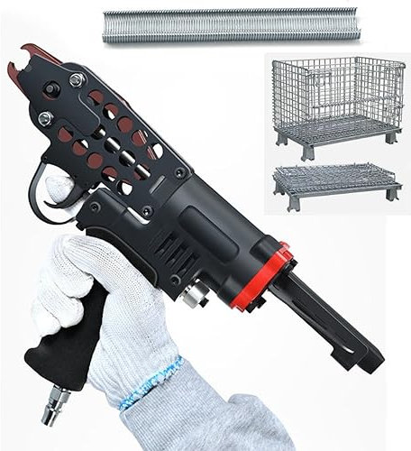 JINTAOMA Hog-Ring-Tacker, Pneumatische C-Ring-Pistole, 3,2–10 Mm Verschlussdurchmesser Hog-Ring-Zange Air Power C-Ring-Tackerpistole Hog-Ring-Pistole FüR ZäUne, Matratzen, KäFige,Sc760