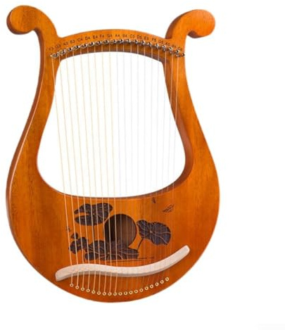 Lyre Harfe, 19 Saiten, Mahagoni, Lyre Harfe mit Stimmschlüssel und Ersatzsaite für Musikinstrumentenliebhaber (Lotus)