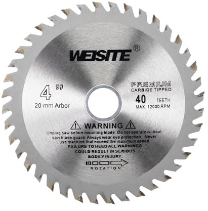 CoCud Circular Saw Blade, 4 Outer Dia 40 Teeth 5/8 Arbor, Wood Tungsten Carbide Tipped () Slitting Saw - (Applications: for Wood Cutting)