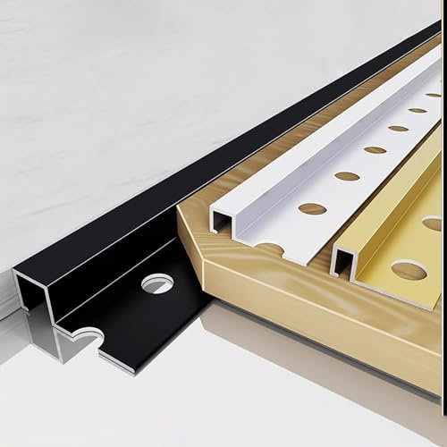 Fliesenschiene Eckprofil Quadratprofil Aluminiumlegierung 125CM*2 Stück Fliesenprofil, Winkelprofil Holz/Laminat/Vinyl/Fliesen For Zuhause, Büro, Hotel(Gold,W:10MM)