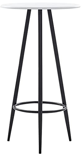 LAPOOH Bartisch, Stehtisch, Hoher Tisch, Bar Table, Thekentisch, Bar Tisch, Bistrotisch, Küchentisch, Weiß 60×107,5 cm MDF